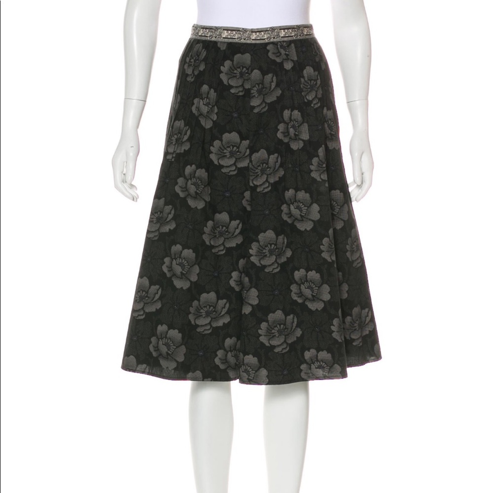 Max Mara Weekend Black Floral Print Skirt size 6